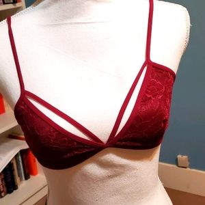 NWT Burgundy sexy soft unline Bando